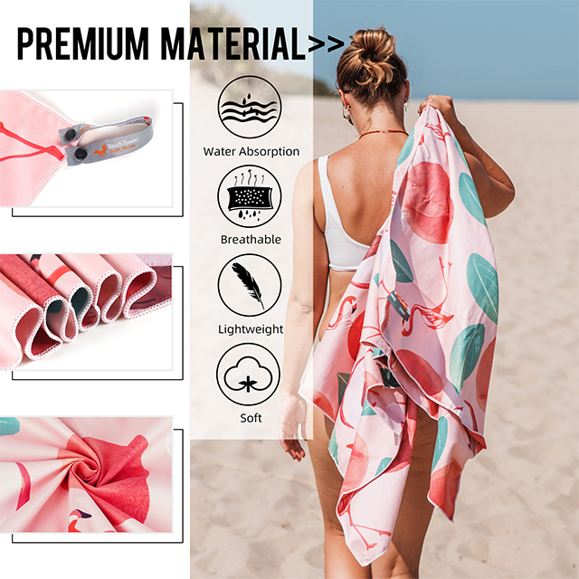 OEM Factory Custom Design Fruits Pattern Heat Transfer Printed Microfiber Beach Towel