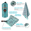 Super Absorbent Custom New Design Geometric Pattern Digital Prtinted Soft Microfiber Beach Towel