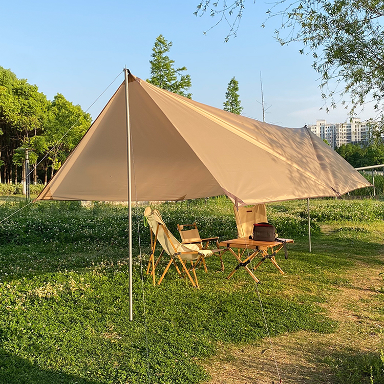 Custom Outdoor Camping Sun Shelter Beach Tent Waterproof Sunproof Portable Tarp Tent Rain Fly with Tent Pole