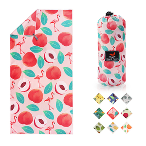 OEM Factory Custom Design Fruits Pattern Heat Transfer Printed Microfiber Beach Towel